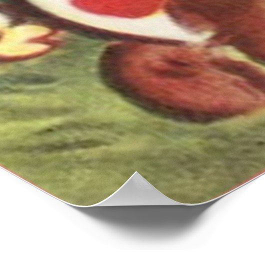 かわいい幽霊子犬ハートバレンタイン ポスター (角)