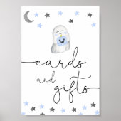 かわいい幽霊少年の赤ちゃんシャワーカードとギフトサイン ポスター (正面)