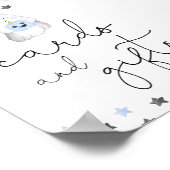 かわいい幽霊少年の赤ちゃんシャワーカードとギフトサイン ポスター (角)