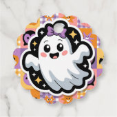 かわいい幽霊毛布 – かわいいパッチワーク漫画幽霊 フェイバータグ (裏面)