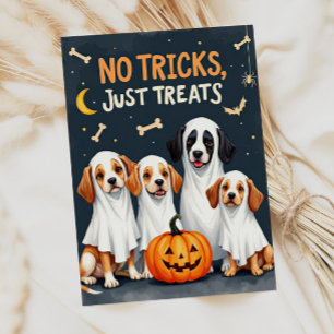 かわいい幽霊犬の面白いハロウィンカード カード