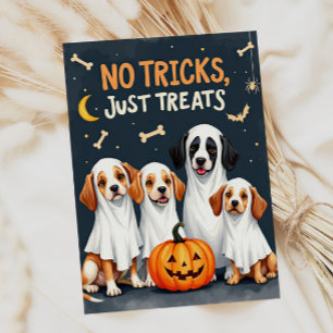 かわいい幽霊犬の面白いハロウィンカード カード