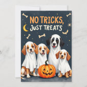 かわいい幽霊犬の面白いハロウィンカード カード (正面)