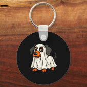 かわいい幽霊犬ハロウィンダックスフント キーホルダー (正面)