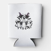 かわいい幽霊猫おかしなハロウィンコスチューム黒猫 缶クーラー (正面)