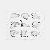 かわいい幽霊猫おかしなハロウィーン衣装コスチューム フリースブランケット (正面(横))