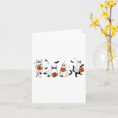 かわいい幽霊猫おかしなハロウィーン衣装コスチュームBla カード (黄色い花)