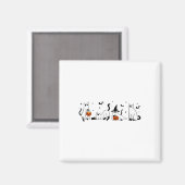 かわいい幽霊猫おかしなハロウィーン衣装コスチュームBla マグネット (正面/裏面)