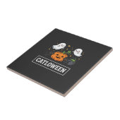 かわいい幽霊猫のハロウィンデザイン Catloween_1 タイル (側面)