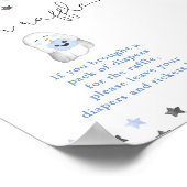 かわいい幽霊男の子の赤ちゃんシャワーおむつラッフルサイン ポスター (角)