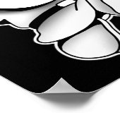 かわいい幽霊着マスク不気味ブラックワーク ポスター (角)