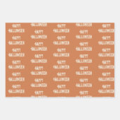 かわいい幽霊秋の色ハロウィーンをテーマ ラッピングペーパーシート (正面3)