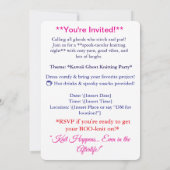 かわいい幽霊編み物ハロウィーン招待状ステッカー 招待状 (裏面)