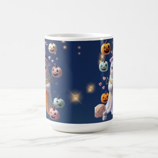 かわいい幽霊編み物マグ – かわいいハロウィーンギフトfor コーヒーマグカップ (中央)