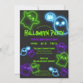 かわいい幽霊衣装ハローウィンパーティ 招待状 (正面)