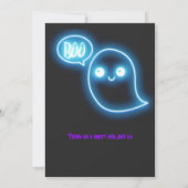 かわいい幽霊衣装ハローウィンパーティ 招待状 (裏面)