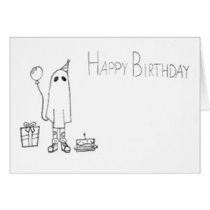 かわいい幽霊誕生日カード