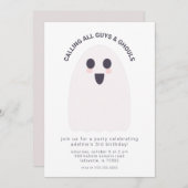 かわいい幽霊誕生日パーティーの招待状 招待状 (正面/裏面)