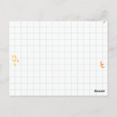 かわいい幽霊読の本、かわいい不気味なハロウィーン ポストカード (裏面)