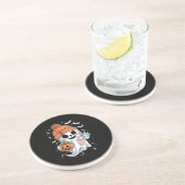 かわいい幽霊飲みコーヒーハロウィンアイスコーヒー コースター (側面)