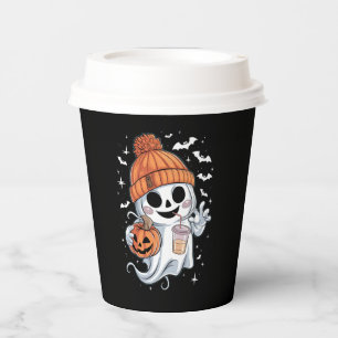 かわいい幽霊飲みコーヒーハロウィンアイスコーヒー 紙コップ