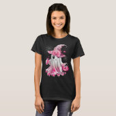 かわいい幽霊飲みコーヒーハロウィンアイスコーヒー Tシャツ (正面フル)