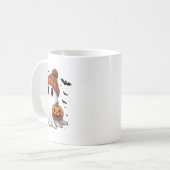 かわいい幽霊飲みコーヒーハロウィーン幽霊コーヒー コーヒーマグカップ (正面左)