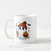 かわいい幽霊飲みコーヒーハロウィーン幽霊コーヒー コーヒーマグカップ (左)