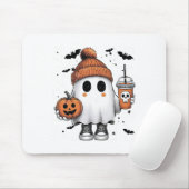 かわいい幽霊飲みコーヒーハロウィーン幽霊コーヒー マウスパッド (マウス)