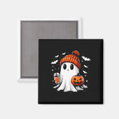 かわいい幽霊飲みコーヒーハロウィーン幽霊コーヒー マグネット (正面/裏面)