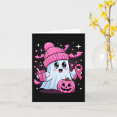 かわいい幽霊飲みコーヒーハロウィーン幽霊胸 カード (黄色い花)