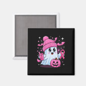 かわいい幽霊飲みコーヒーハロウィーン幽霊胸 マグネット (正面/裏面)