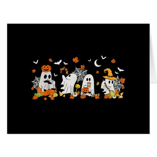 かわいい幽霊飲みコーヒーハロウィーン秋幽霊ボー (正面横)