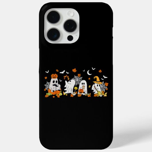 かわいい幽霊飲みコーヒーハロウィーン秋幽霊ボー Case-Mate iPhoneケース (裏面)