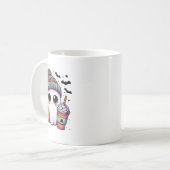かわいい幽霊飲みコーヒーラテ幽霊ブハロー コーヒーマグカップ (正面左)