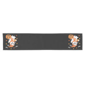 かわいい幽霊飲むアイスコーヒーハロウィーン ショートテーブルランナー (横)