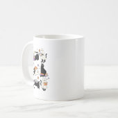 かわいい幽霊黒猫読の本ハロウ不気味ェイ コーヒーマグカップ (正面左)