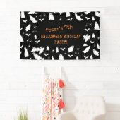 かわいい幽霊、こうもり&スパイダースハロウィーン誕生日 横断幕 (インサイチュ)