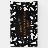 かわいい幽霊、こうもり&スパイダースハロウィーン誕生日 横断幕 (縦)