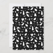 かわいい幽霊、こうもり&スパイダーズのハロウィンパターン サンキューカード (裏面)