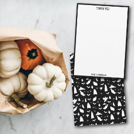 かわいい幽霊、こうもり&スパイダーズのハロウィンパターン サンキューカード