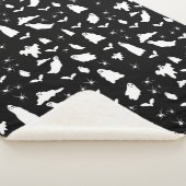 かわいい幽霊、こうもり&スパイダーズのハロウィンパターン シェルパブランケット (3/4)