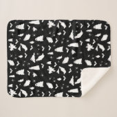 かわいい幽霊、こうもり&スパイダーズのハロウィンパターン シェルパブランケット (正面(横))