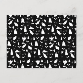 かわいい幽霊、こうもり&スパイダーズのハロウィンパターン シーズンポストカード