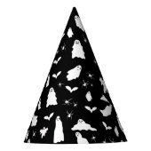 かわいい幽霊、こうもり&スパイダーズのハロウィンパターン パーティーハット (正面)