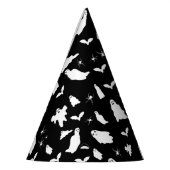 かわいい幽霊、こうもり&スパイダーズのハロウィンパターン パーティーハット (左)