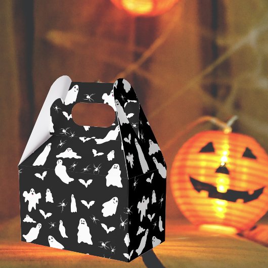 かわいい幽霊、こうもり&スパイダーズのハロウィンパターン フェイバーボックス