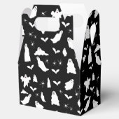 かわいい幽霊、こうもり&スパイダーズのハロウィンパターン フェイバーボックス (オープン)