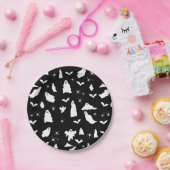 かわいい幽霊、こうもり&スパイダーズのハロウィンパターン ペーパープレート (パーティー)