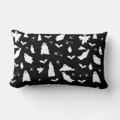 かわいい幽霊、こうもり&スパイダーズのハロウィンパターン ランバークッション (正面)